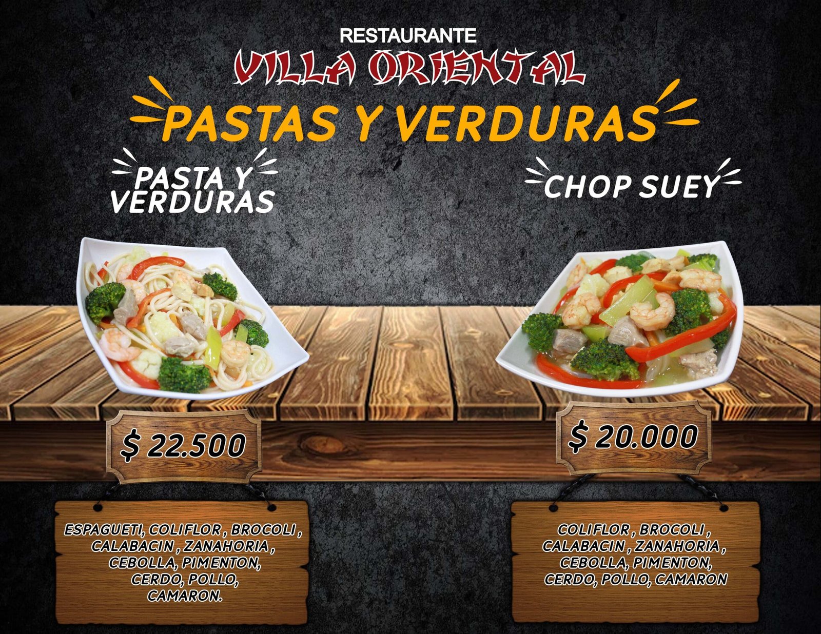 MENU VERDURAS